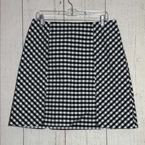 Brooks Brothers Navy White Gingham Straight Skirt Size 12